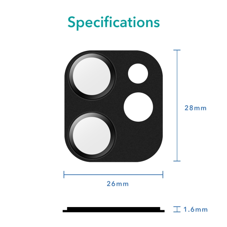 For iPhone 12 mini 2pcs ESR 9H Premium Clear Full Cover Tempered Glass Lens Camera Protector(Black) For iPhone 12 mini 2pcs ESR 9H Premium Clear Full Cover Tempered Glass Lens Camera Protector(Black)