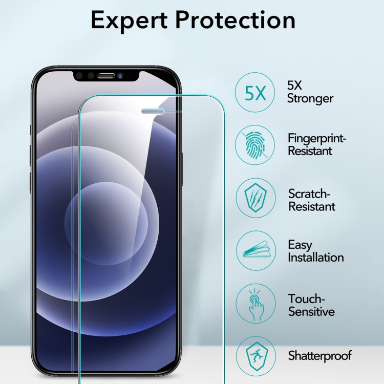 For iPhone 12 / 12 Pro 3 PCS ESR Screen Shield Serie 9H Full Coverage Explosion-proof Tempered Glass Film For iPhone 12 / 12 Pro 3 PCS ESR Screen Shield Serie 9H Full Coverage Explosion-proof Tempered Glass Film