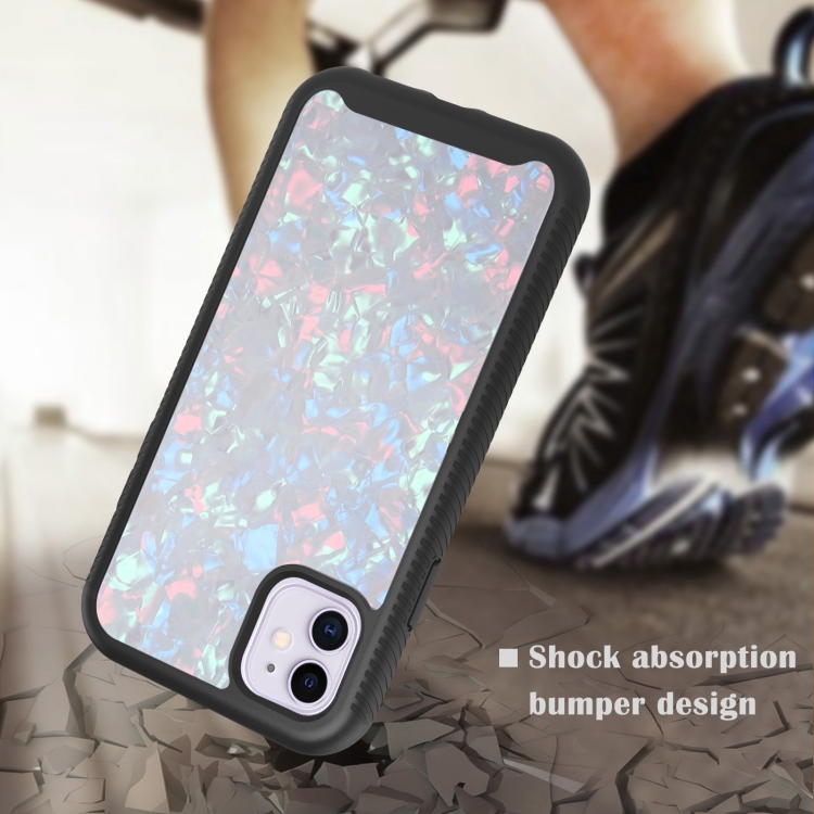 For iPhone 11 Pro 3 in 1 Card PC + TPU Shockproof Protective Case(White Shell Pattern)