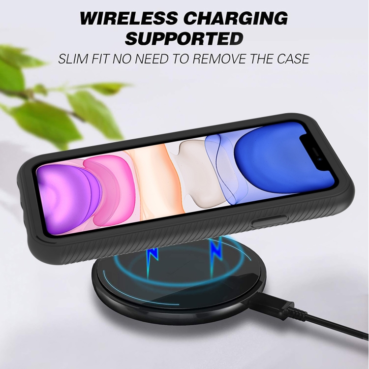 For iPhone 11 Pro 3 in 1 Card PC + TPU Shockproof Protective Case(White Shell Pattern)