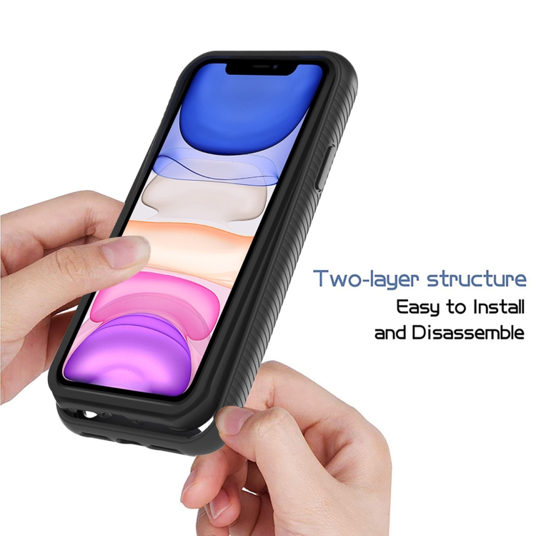 For iPhone 11 Pro 3 in 1 Card PC + TPU Shockproof Protective Case(White Shell Pattern)