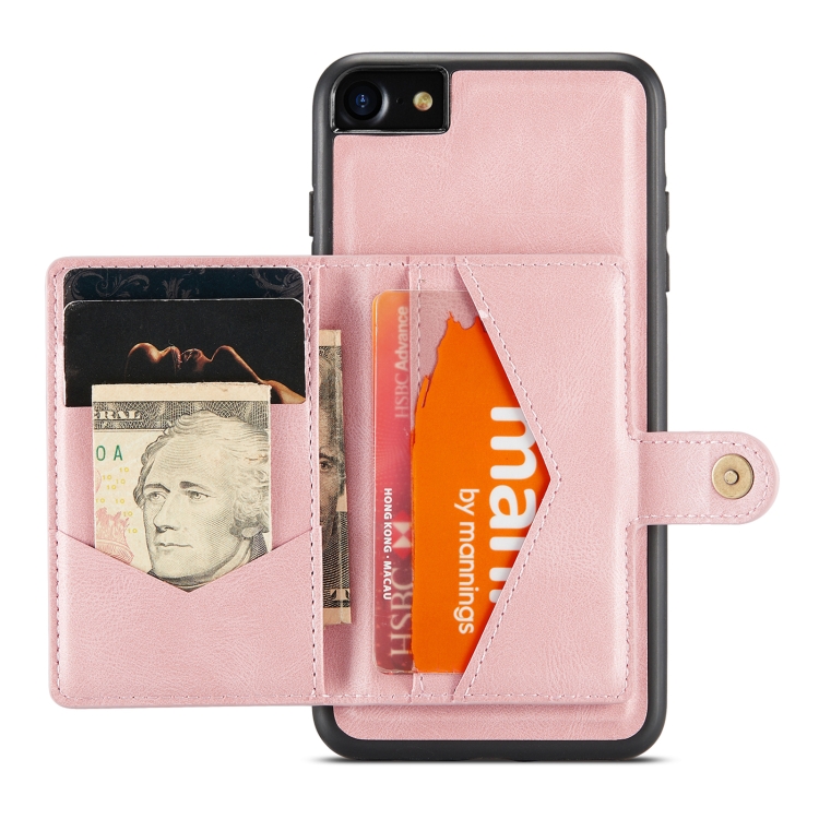 For iPhone SE 2022 / SE 2020 / 8 / 7 JEEHOOD Retro Magnetic Detachable Protective Case with Wallet & Card Slot & Holder(Pink) For iPhone SE 2022 / SE 2020 / 8 / 7 JEEHOOD Retro Magnetic Detachable Protective Case with Wallet & Card Slot & Holder(Pink)