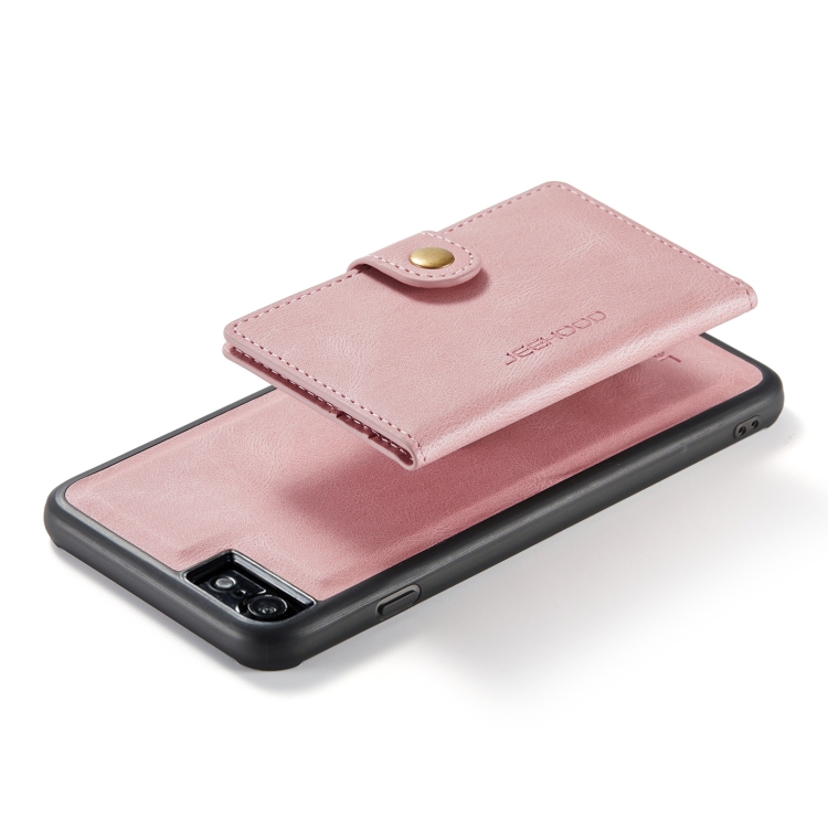 For iPhone SE 2022 / SE 2020 / 8 / 7 JEEHOOD Retro Magnetic Detachable Protective Case with Wallet & Card Slot & Holder(Pink) For iPhone SE 2022 / SE 2020 / 8 / 7 JEEHOOD Retro Magnetic Detachable Protective Case with Wallet & Card Slot & Holder(Pink)