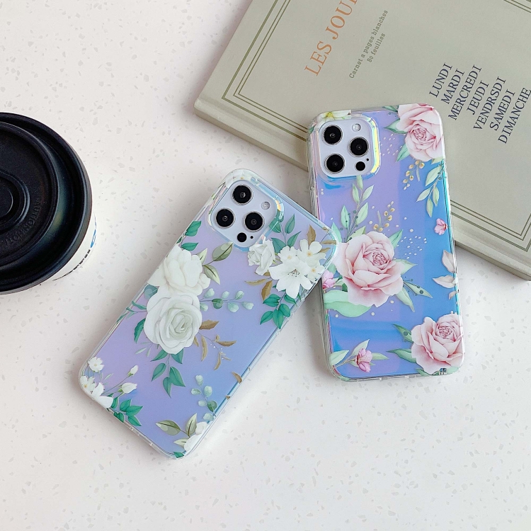 Double-sided Film Laser Flower Pattern Protective Case For iPhone 11(Purple) Double-sided Film Laser Flower Pattern Protective Case For iPhone 11(Purple)