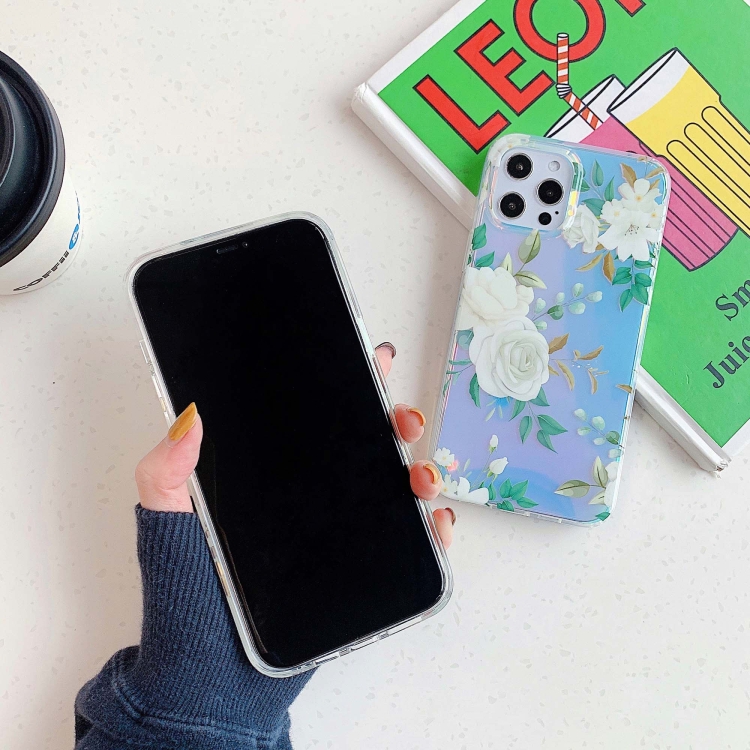 Double-sided Film Laser Flower Pattern Protective Case For iPhone 11 Pro Max(White) Double-sided Film Laser Flower Pattern Protective Case For iPhone 11 Pro Max(White)