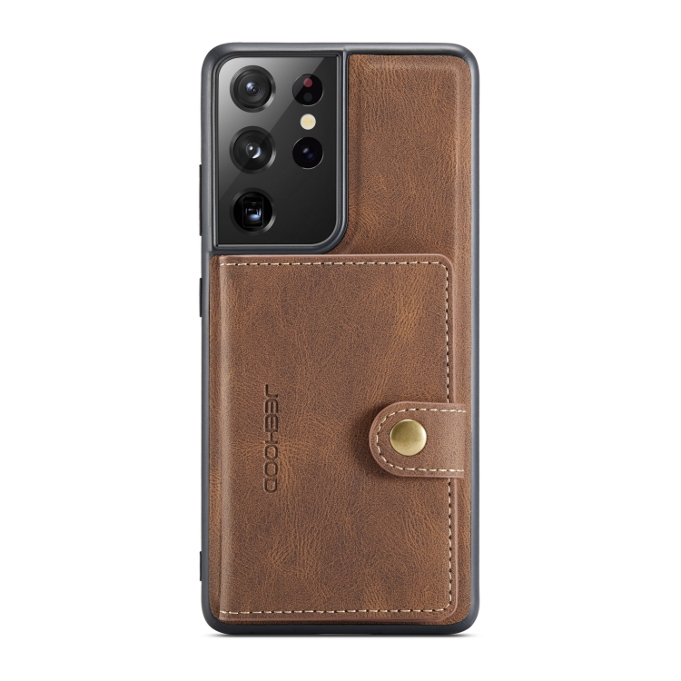 For Samsung Galaxy S21 Ultra 5G JEEHOOD Retro Magnetic Detachable Protective Case with Wallet & Card Slot & Holder(Brown) For Samsung Galaxy S21 Ultra 5G JEEHOOD Retro Magnetic Detachable Protective Case with Wallet & Card Slot & Holder(Brown)