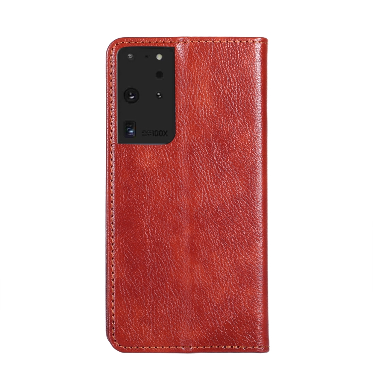 For Samsung Galaxy S21 Ultra 5G PU + TPU Gloss Oil Solid Color Magnetic Horizontal Flip Leather Case with Holder & Card Slot & Wallet(Brown) For Samsung Galaxy S21 Ultra 5G PU + TPU Gloss Oil Solid Color Magnetic Horizontal Flip Leather Case with Holder & Card Slot & Wallet(Brown)