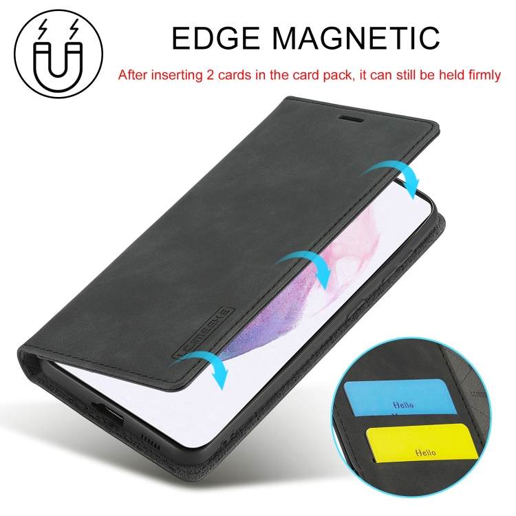 For Samsung Galaxy S21 5G LC.IMEEKE Strong Magnetism Ultra-thin Horizontal Flip Matte TPU + PU Leather Case with Holder & Card Slots & Wallet(Black) For Samsung Galaxy S21 5G LC.IMEEKE Strong Magnetism Ultra-thin Horizontal Flip Matte TPU + PU Leather Case with Holder & Card Slots & Wallet(Black)