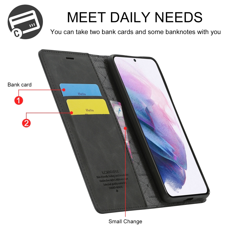 For Samsung Galaxy S21 5G LC.IMEEKE Strong Magnetism Ultra-thin Horizontal Flip Matte TPU + PU Leather Case with Holder & Card Slots & Wallet(Black) For Samsung Galaxy S21 5G LC.IMEEKE Strong Magnetism Ultra-thin Horizontal Flip Matte TPU + PU Leather Case with Holder & Card Slots & Wallet(Black)