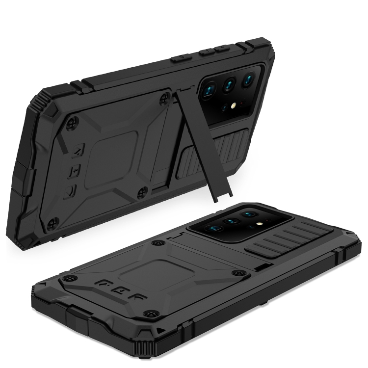 For Samsung Galaxy S21 Ultra 5G R-JUST Shockproof Waterproof Dust-proof Metal + Silicone Protective Case with Holder(Black) For Samsung Galaxy S21 Ultra 5G R-JUST Shockproof Waterproof Dust-proof Metal + Silicone Protective Case with Holder(Black)
