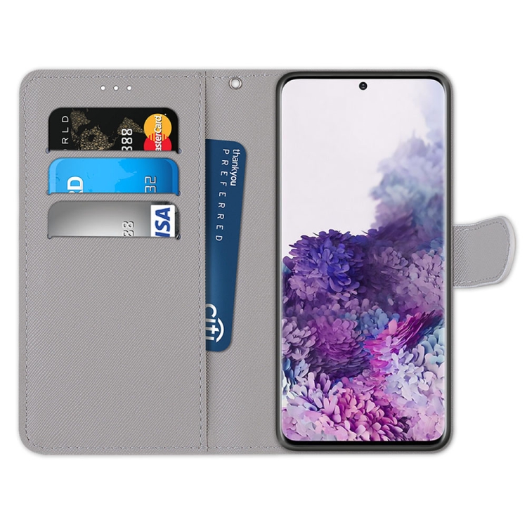 For Samsung Galaxy S21+ 5G Coloured Drawing Cross Texture Horizontal Flip PU Leather Case with Holder & Card Slots & Wallet & Lanyard(Colorful Clouds)