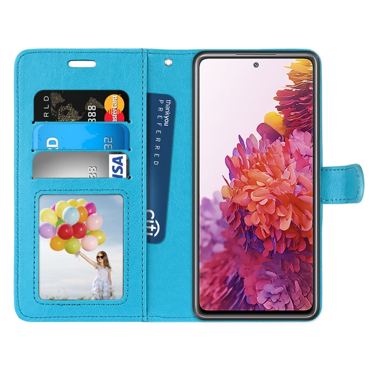 For Samsung Galaxy S20 FE 5G Pure Color Horizontal Flip PU Leather Case with Holder & Card Slots & Wallet & Photo Frame(Blue) For Samsung Galaxy S20 FE 5G Pure Color Horizontal Flip PU Leather Case with Holder & Card Slots & Wallet & Photo Frame(Blue)