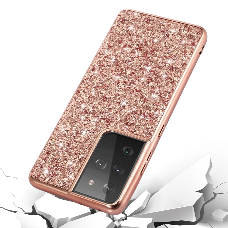 For Samsung Galaxy S21 Ultra 5G Glitter Powder Shockproof TPU Protective Case(Rose Gold) For Samsung Galaxy S21 Ultra 5G Glitter Powder Shockproof TPU Protective Case(Rose Gold)