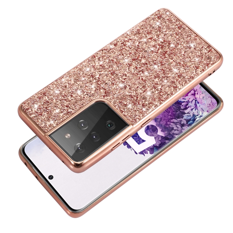 For Samsung Galaxy S21 Ultra 5G Glitter Powder Shockproof TPU Protective Case(Rose Gold) For Samsung Galaxy S21 Ultra 5G Glitter Powder Shockproof TPU Protective Case(Rose Gold)