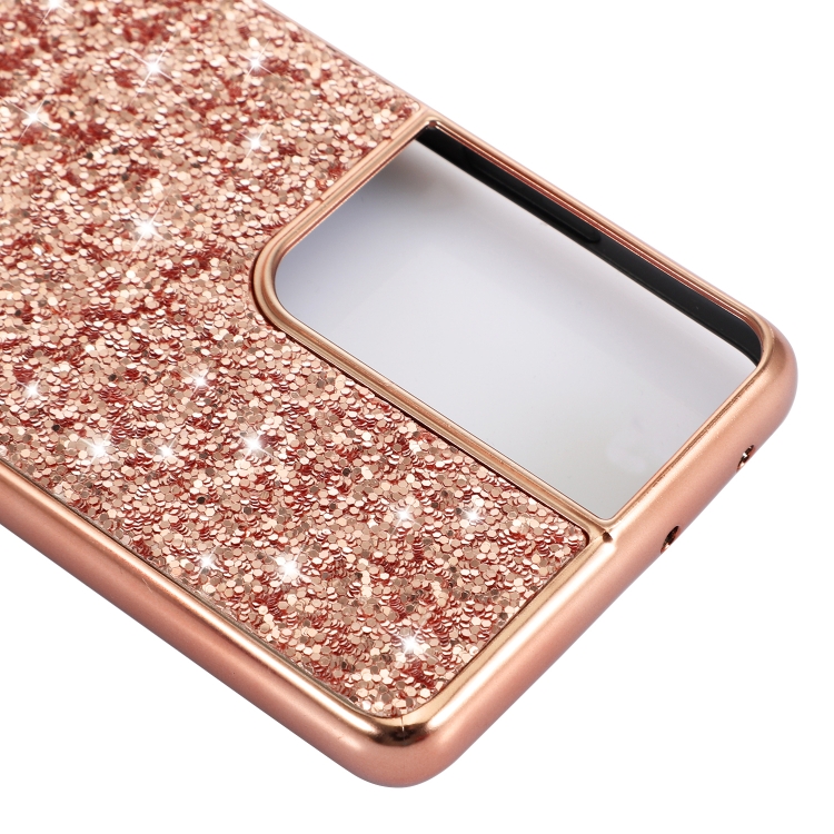 For Samsung Galaxy S21 Ultra 5G Glitter Powder Shockproof TPU Protective Case(Rose Gold) For Samsung Galaxy S21 Ultra 5G Glitter Powder Shockproof TPU Protective Case(Rose Gold)