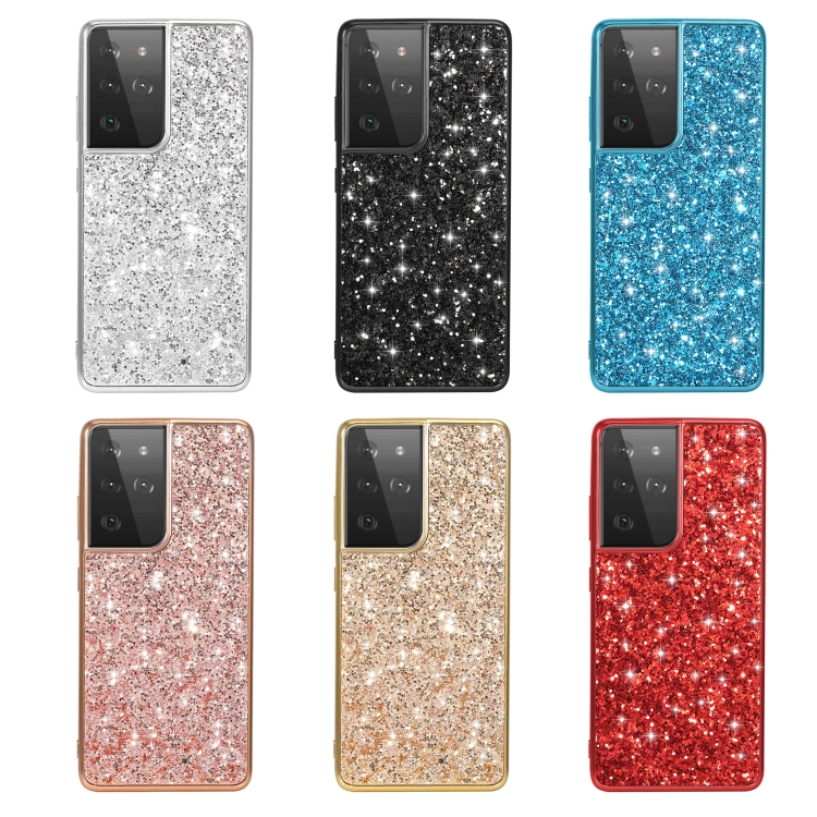 For Samsung Galaxy S21 Ultra 5G Glitter Powder Shockproof TPU Protective Case(Rose Gold) For Samsung Galaxy S21 Ultra 5G Glitter Powder Shockproof TPU Protective Case(Rose Gold)