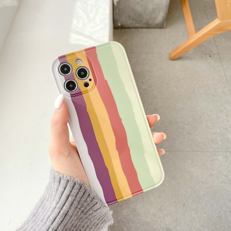 Rainbow IMD Shockproof TPU Protective Case For iPhone 11 Pro Max(Brown)