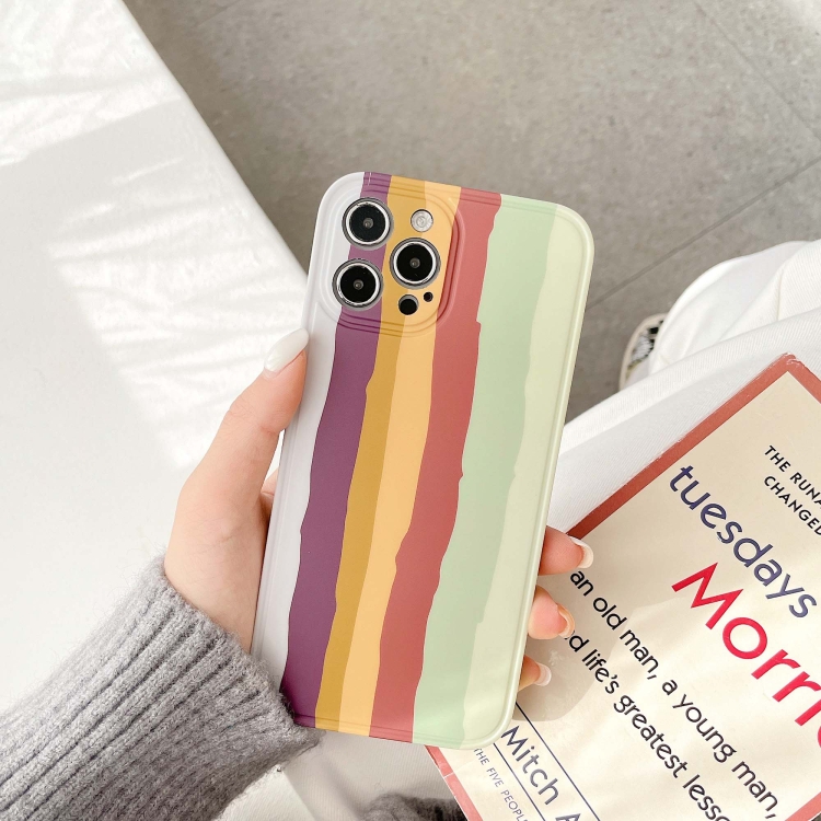 Rainbow IMD Shockproof TPU Protective Case For iPhone 11 Pro Max(Brown)