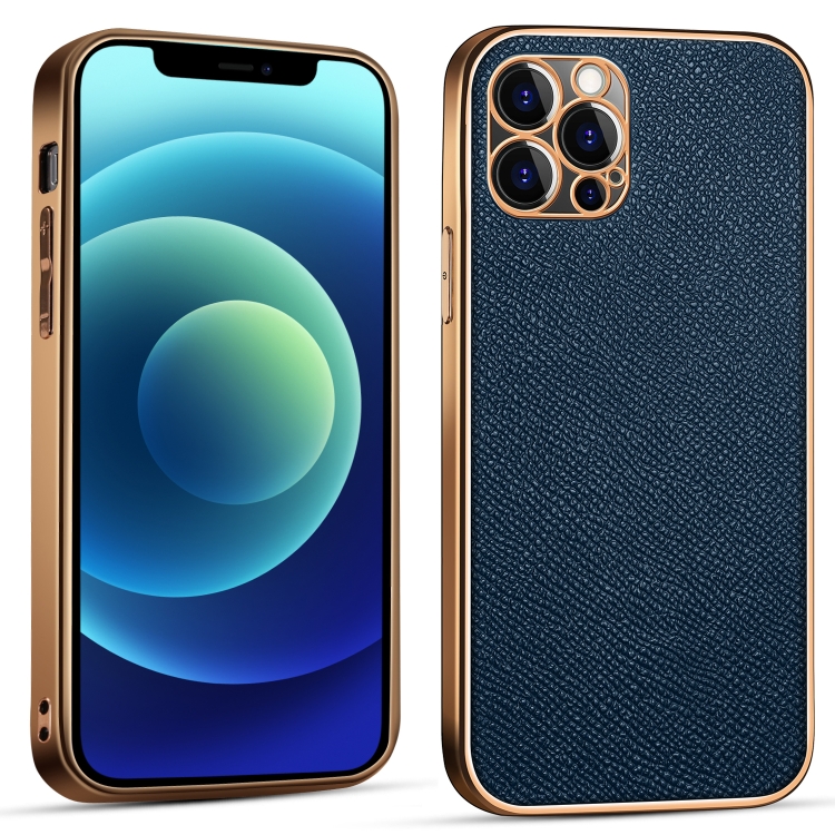 For iPhone 11 Pro Max Cowhide Palm Print Shockproof Precise Hole Protective Case (Blue) For iPhone 11 Pro Max Cowhide Palm Print Shockproof Precise Hole Protective Case (Blue)