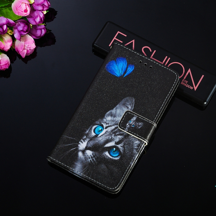 For Samsung Galaxy S21+ 5G Cross Texture Painting Pattern Horizontal Flip Leather Case with Holder & Card Slots & Wallet & Lanyard(Blue Butterfly Cat Eyes) For Samsung Galaxy S21+ 5G Cross Texture Painting Pattern Horizontal Flip Leather Case with Holder & Card Slots & Wallet & Lanyard(Blue Butterfly Cat Eyes)