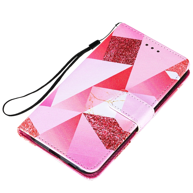 For Samsung Galaxy S21 Ultra 5G Cross Texture Painting Pattern Horizontal Flip Leather Case with Holder & Card Slots & Wallet & Lanyard(Pink Rhombus) For Samsung Galaxy S21 Ultra 5G Cross Texture Painting Pattern Horizontal Flip Leather Case with Holder & Card Slots & Wallet & Lanyard(Pink Rhombus)