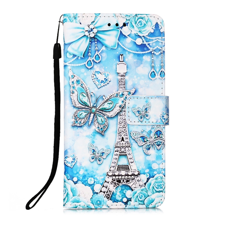 For Samsung Galaxy S21+ 5G Colored Drawing Pattern Plain Weave Horizontal Flip Leather Case with Holder & Card Slot & Wallet & Lanyard(Tower Butterfly)