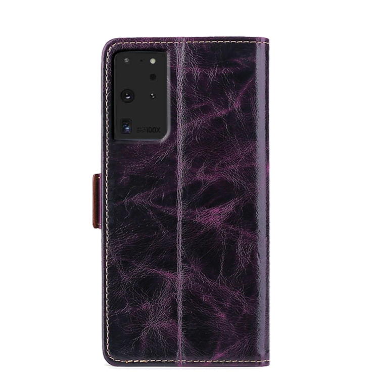For Samsung Galaxy S21 Ultra 5G Knead Pattern Texture Side Buckle Horizontal Flip Leather Case with Holder & Card Slots(Purple) For Samsung Galaxy S21 Ultra 5G Knead Pattern Texture Side Buckle Horizontal Flip Leather Case with Holder & Card Slots(Purple)
