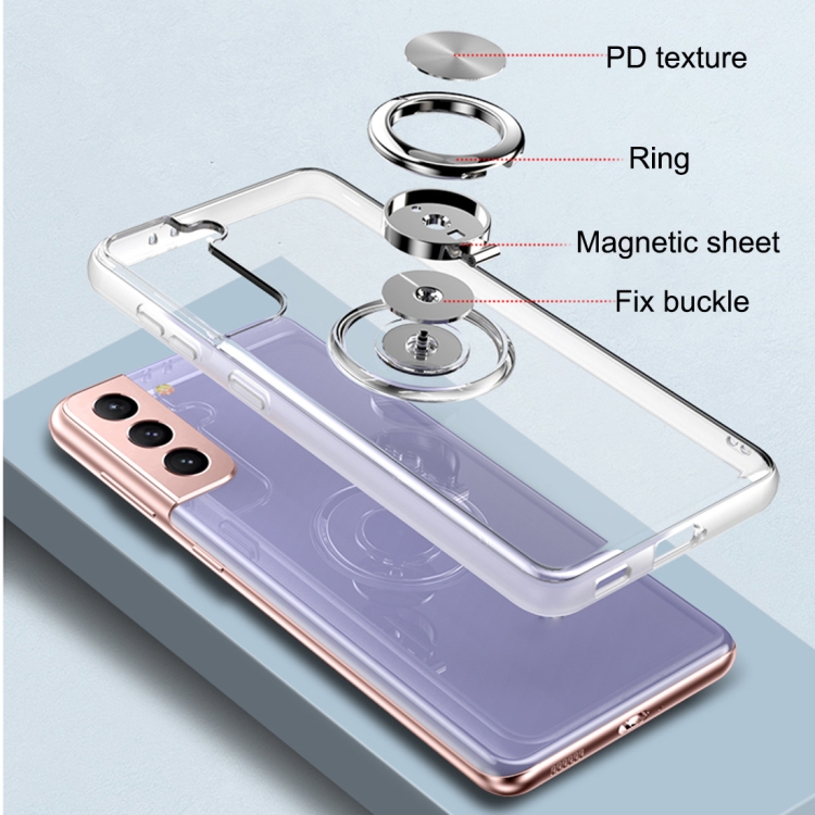 For Samsung Galaxy S21 Ultra 5G Pure Color Shockproof Transparent TPU + Acrylic Protective Case with Ring Holder(Black) For Samsung Galaxy S21 Ultra 5G Pure Color Shockproof Transparent TPU + Acrylic Protective Case with Ring Holder(Black)