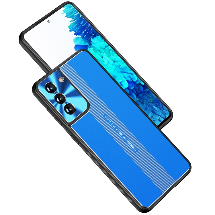 For Samsung Galaxy S21 5G Jianfeng Series TPU+ Metal Shockproof Protective Case(Blue) For Samsung Galaxy S21 5G Jianfeng Series TPU+ Metal Shockproof Protective Case(Blue)