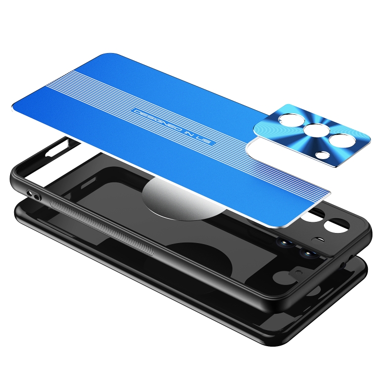 For Samsung Galaxy S21 5G Jianfeng Series TPU+ Metal Shockproof Protective Case(Blue) For Samsung Galaxy S21 5G Jianfeng Series TPU+ Metal Shockproof Protective Case(Blue)
