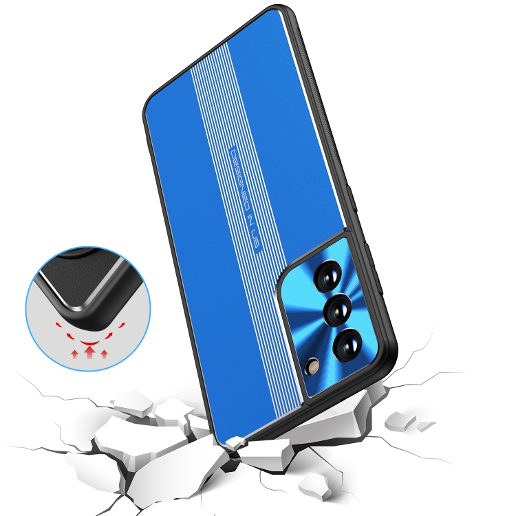 For Samsung Galaxy S21 5G Jianfeng Series TPU+ Metal Shockproof Protective Case(Blue) For Samsung Galaxy S21 5G Jianfeng Series TPU+ Metal Shockproof Protective Case(Blue)