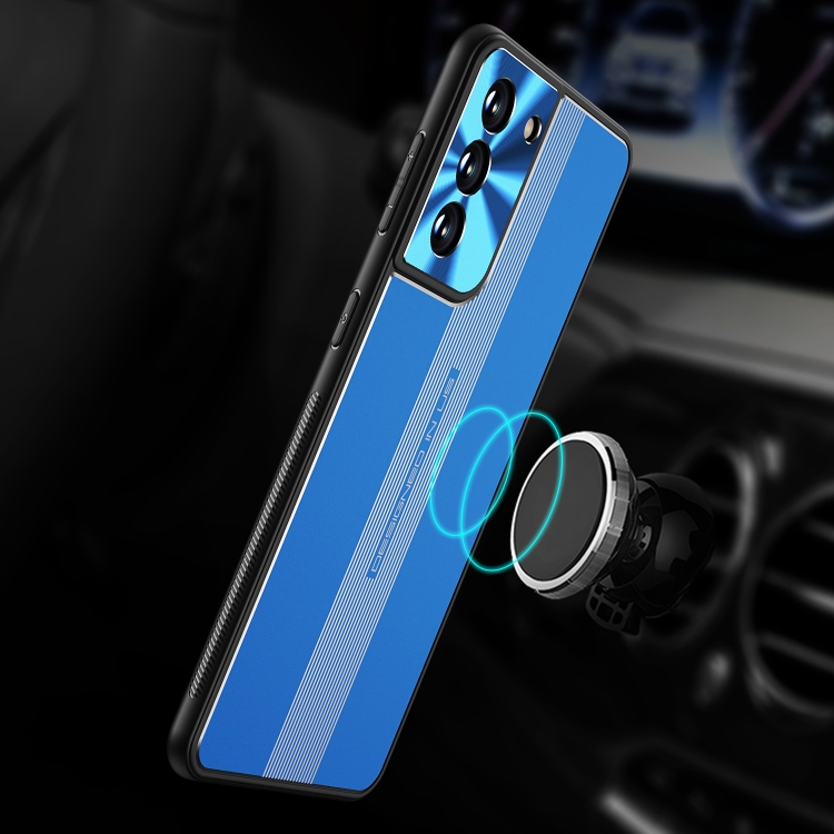 For Samsung Galaxy S21 5G Jianfeng Series TPU+ Metal Shockproof Protective Case(Blue) For Samsung Galaxy S21 5G Jianfeng Series TPU+ Metal Shockproof Protective Case(Blue)