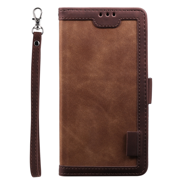 For Samsung Galaxy S21 5G Retro Splicing Horizontal Flip Leather Case with Card Slots & Holder & Wallet(Brown)