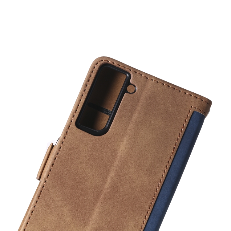 For Samsung Galaxy S21 5G Retro Splicing Horizontal Flip Leather Case with Card Slots & Holder & Wallet(Brown)