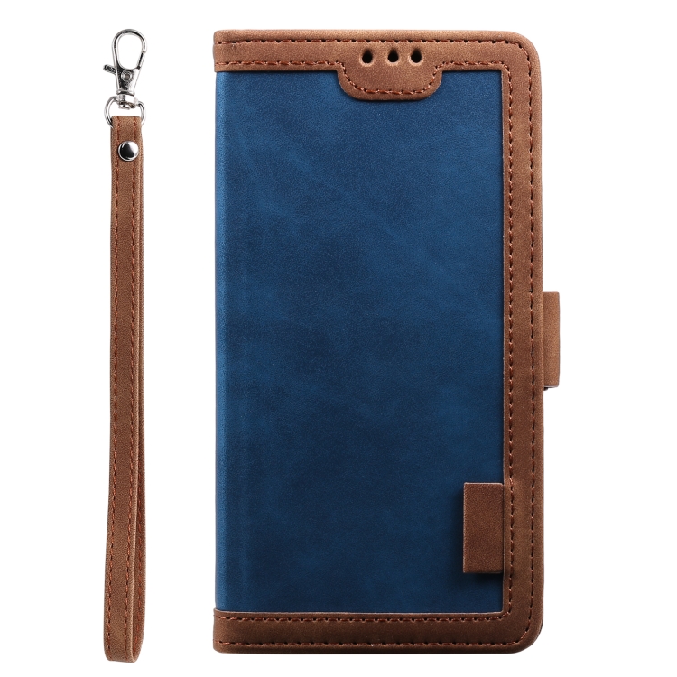 For Samsung Galaxy S21 Ultra 5G Retro Splicing Horizontal Flip Leather Case with Card Slots & Holder & Wallet(Blue) For Samsung Galaxy S21 Ultra 5G Retro Splicing Horizontal Flip Leather Case with Card Slots & Holder & Wallet(Blue)