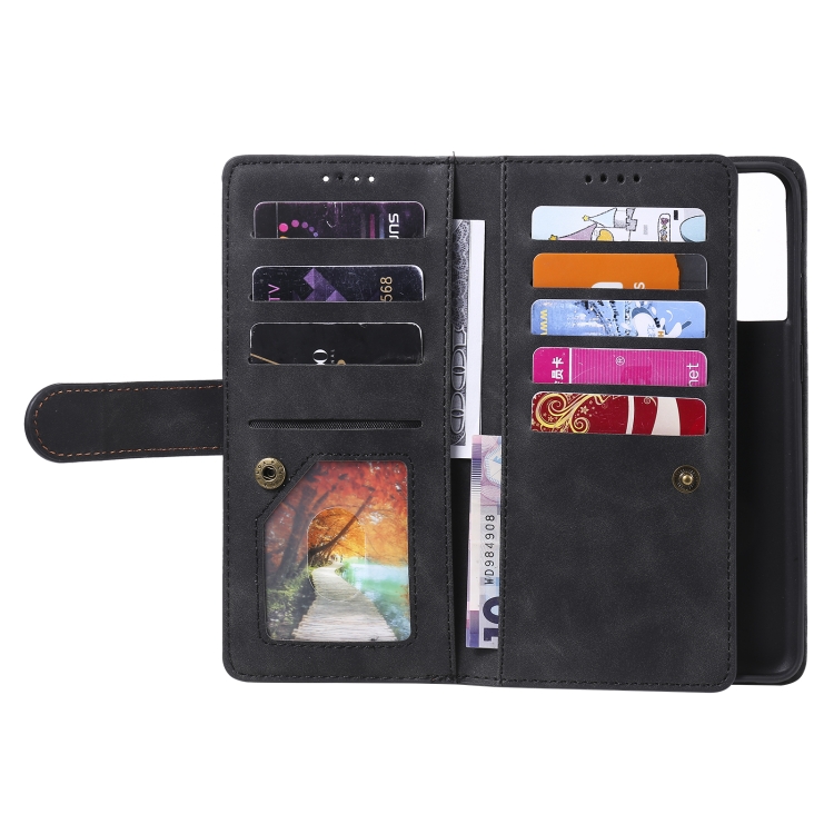 For Samsung Galaxy S21 Ultra 5G Nine Card Zipper Bag Horizontal Flip Leather Case With Holder & Card Slots & Photo Frame & Wallet(Black) For Samsung Galaxy S21 Ultra 5G Nine Card Zipper Bag Horizontal Flip Leather Case With Holder & Card Slots & Photo Frame & Wallet(Black)