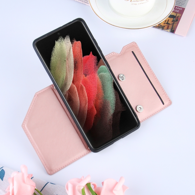 For Samsung Galaxy S21 Ultra 5G Skin Feel PU + TPU + PC Back Cover Shockproof Case with Card Slots & Holder & Photo Frame(Rose Gold) For Samsung Galaxy S21 Ultra 5G Skin Feel PU + TPU + PC Back Cover Shockproof Case with Card Slots & Holder & Photo Frame(Rose Gold)