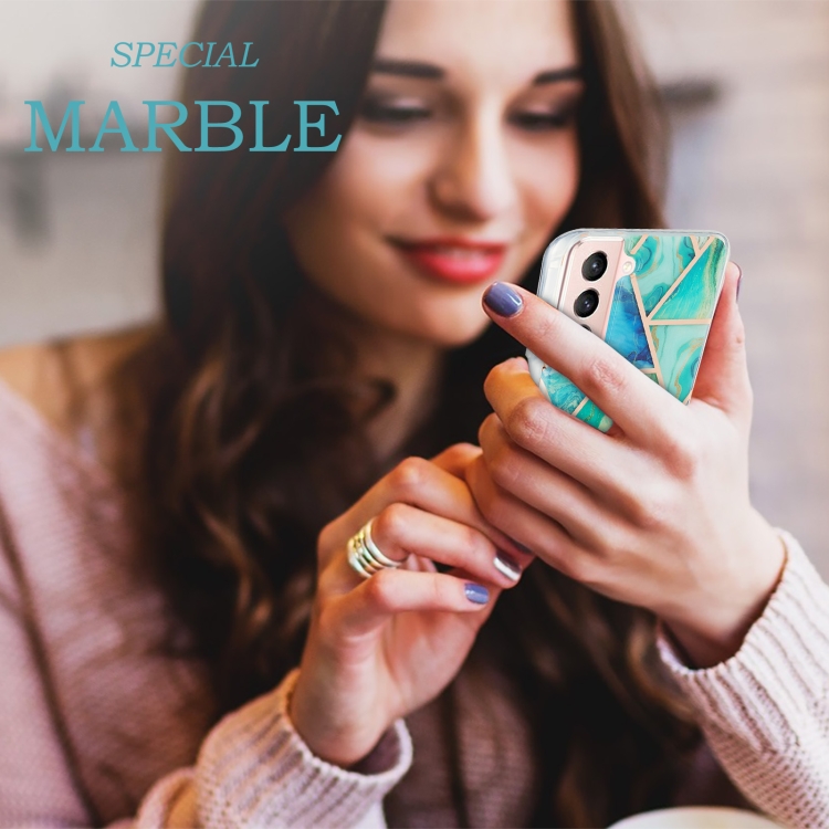 For Samsung Galaxy S21 5G 3D Electroplating Marble Pattern TPU Protective Case(Green) For Samsung Galaxy S21 5G 3D Electroplating Marble Pattern TPU Protective Case(Green)
