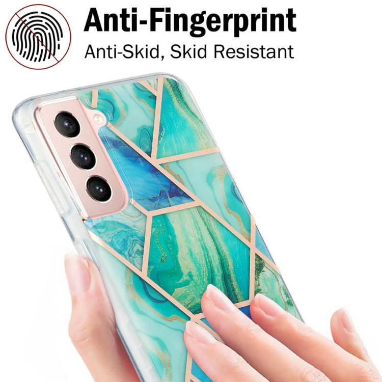For Samsung Galaxy S21 5G 3D Electroplating Marble Pattern TPU Protective Case(Green) For Samsung Galaxy S21 5G 3D Electroplating Marble Pattern TPU Protective Case(Green)