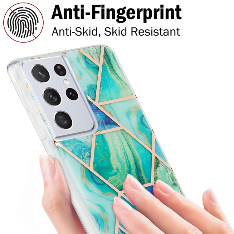 For Samsung Galaxy S21 Ultra 5G 3D Electroplating Marble Pattern TPU Protective Case(Green) For Samsung Galaxy S21 Ultra 5G 3D Electroplating Marble Pattern TPU Protective Case(Green)