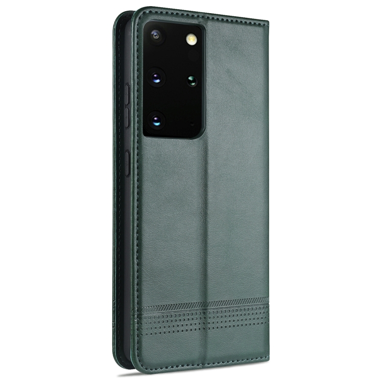 For Samsung Galaxy S21 5G AZNS Magnetic Calf Texture Horizontal Flip Leather Case with Card Slots & Holder & Wallet(Dark Green) For Samsung Galaxy S21 5G AZNS Magnetic Calf Texture Horizontal Flip Leather Case with Card Slots & Holder & Wallet(Dark Green)