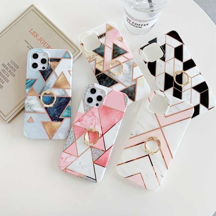 For iPhone 11 Pro Max Colorful Marble Pattern Protective Case with Ring Holder (TM14) For iPhone 11 Pro Max Colorful Marble Pattern Protective Case with Ring Holder (TM14)