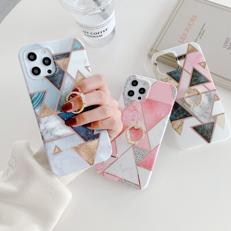 For iPhone 11 Pro Max Colorful Marble Pattern Protective Case with Ring Holder (TM14) For iPhone 11 Pro Max Colorful Marble Pattern Protective Case with Ring Holder (TM14)