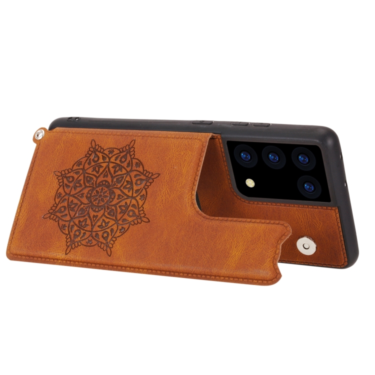 For Samsung Galaxy S21 Ultra 5G Mandala Embossed PU + TPU Case with Holder & Card Slots & Photo Frame & Strap(Brown) For Samsung Galaxy S21 Ultra 5G Mandala Embossed PU + TPU Case with Holder & Card Slots & Photo Frame & Strap(Brown)