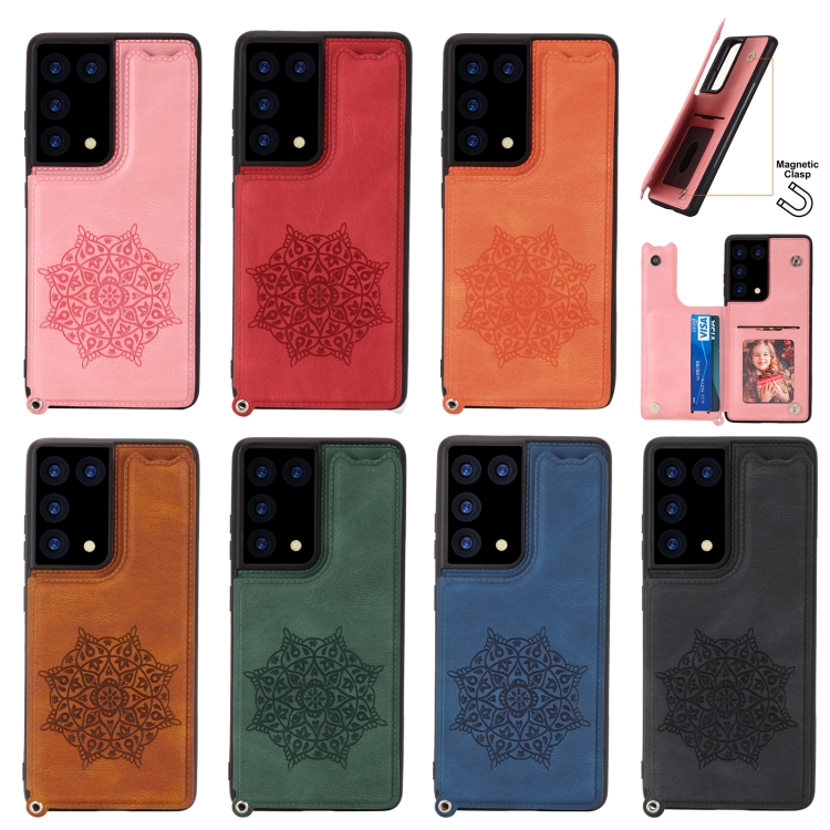 For Samsung Galaxy S21 Ultra 5G Mandala Embossed PU + TPU Case with Holder & Card Slots & Photo Frame & Strap(Brown) For Samsung Galaxy S21 Ultra 5G Mandala Embossed PU + TPU Case with Holder & Card Slots & Photo Frame & Strap(Brown)