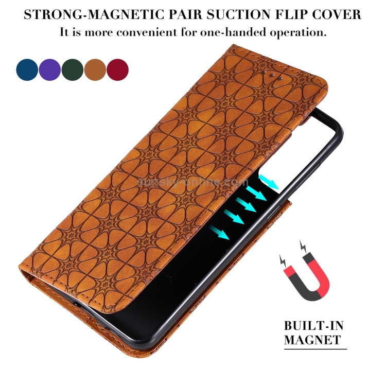 For Samsung Galaxy S21 5G Lucky Flowers Embossing Pattern Magnetic Horizontal Flip Leather Case with Holder & Card Slots(Wine Red) For Samsung Galaxy S21 5G Lucky Flowers Embossing Pattern Magnetic Horizontal Flip Leather Case with Holder & Card Slots(Wine Red)