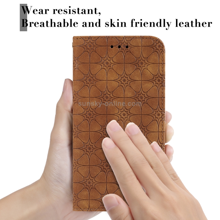 For Samsung Galaxy S21 5G Lucky Flowers Embossing Pattern Magnetic Horizontal Flip Leather Case with Holder & Card Slots(Wine Red) For Samsung Galaxy S21 5G Lucky Flowers Embossing Pattern Magnetic Horizontal Flip Leather Case with Holder & Card Slots(Wine Red)