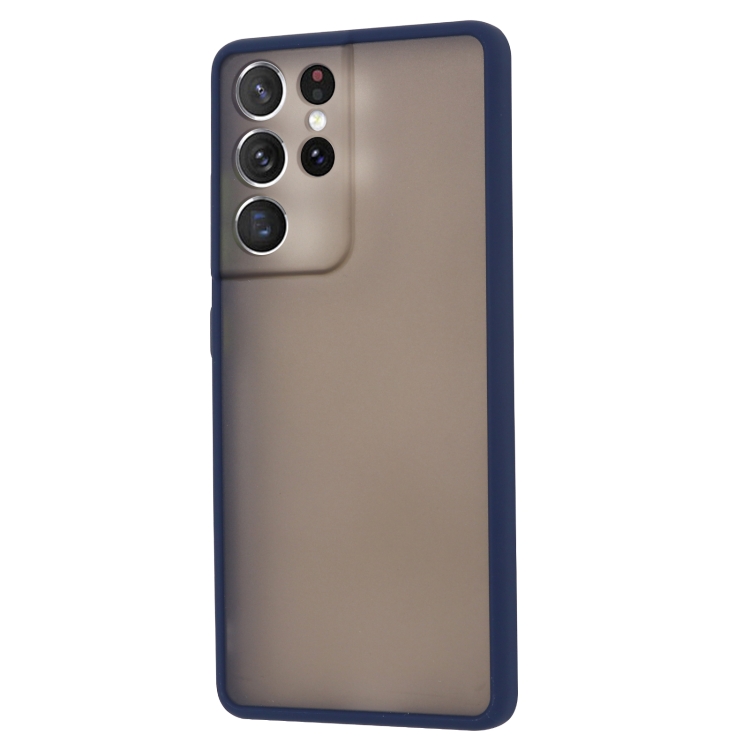 For Samsung Galaxy S21 Ultra  5G Skin Hand Feeling Series Shockproof Frosted PC + TPU Protective Case(Blue)