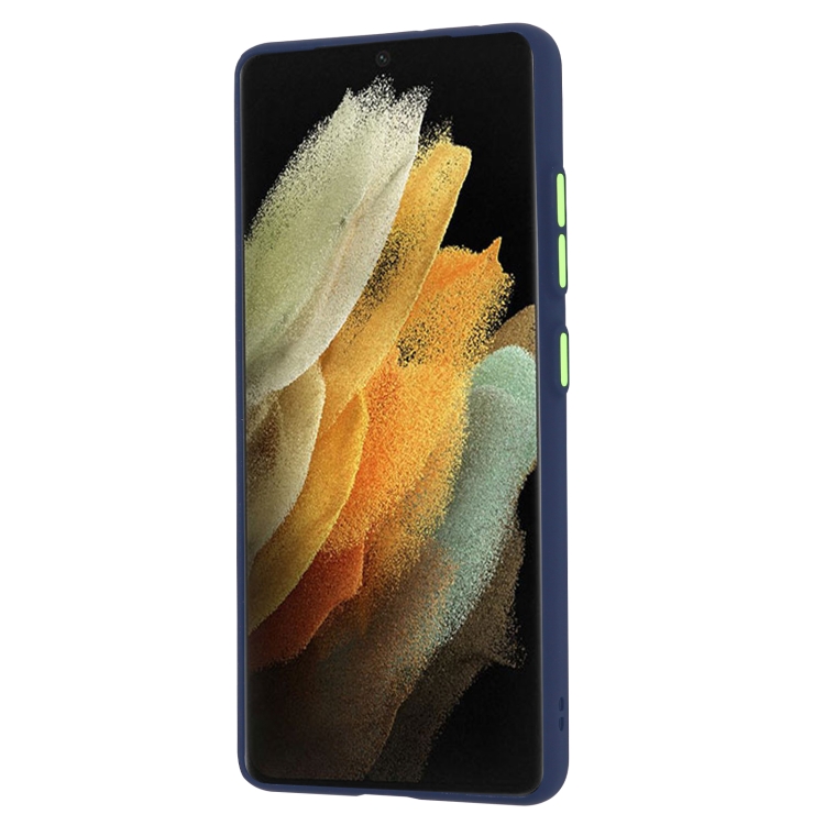 For Samsung Galaxy S21 Ultra  5G Skin Hand Feeling Series Shockproof Frosted PC + TPU Protective Case(Blue)