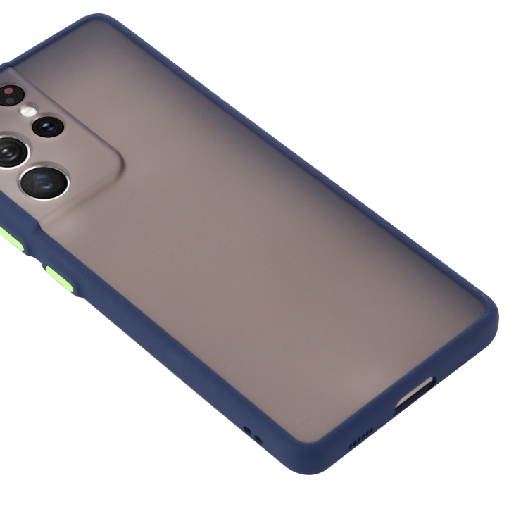 For Samsung Galaxy S21 Ultra  5G Skin Hand Feeling Series Shockproof Frosted PC + TPU Protective Case(Blue)